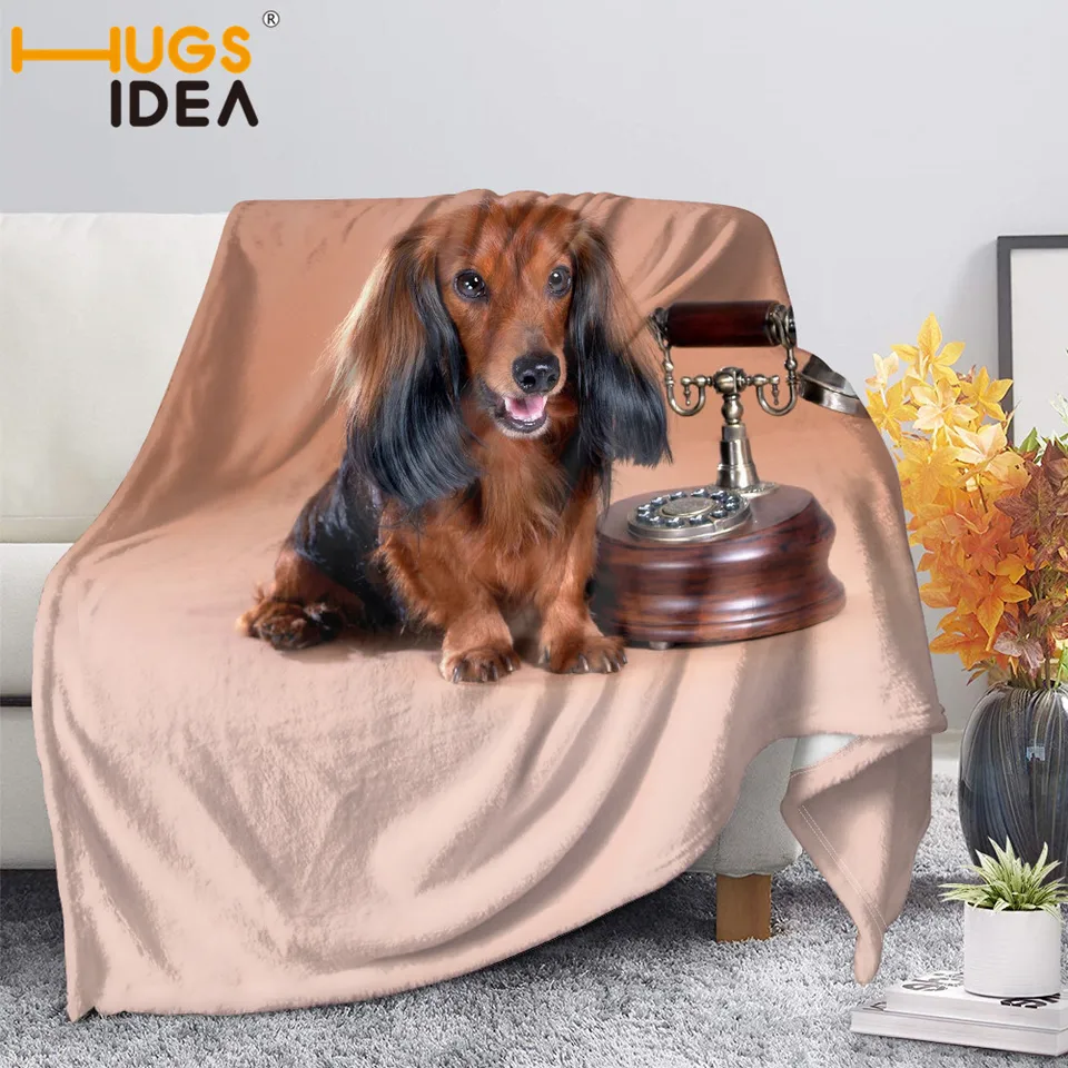 dachshund print blanket