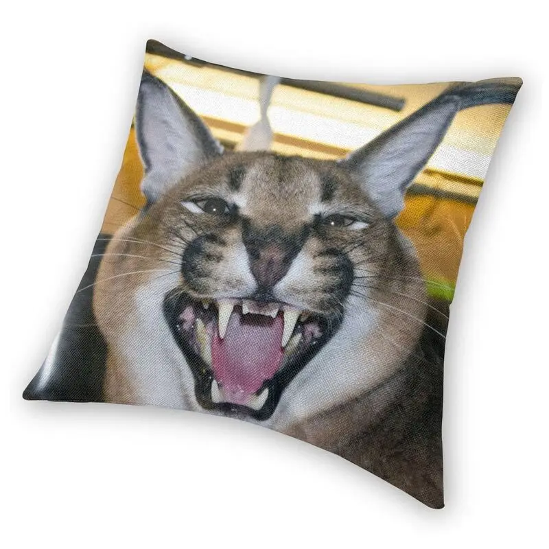Compre Floppa bonito meme capa de almofada 40x40 decoração para casa  impressão 3d engraçado caracal gato lance travesseiro caso para sala estar  dupla face