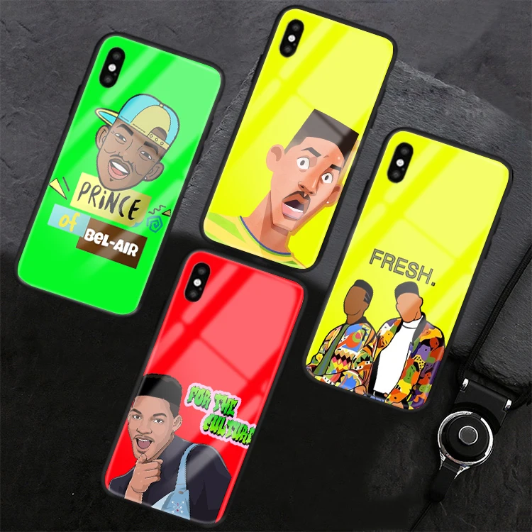 Чехол из закаленного стекла The fresh prince of bel air черный чехол для iphone X 7 11 11Pro ТПУ Samsung s8