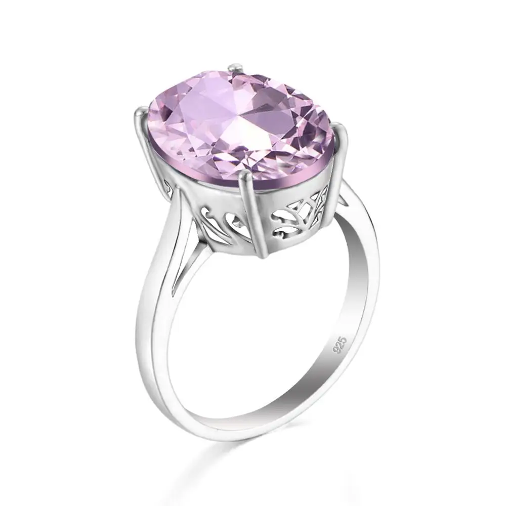 Серебряные кольца для женщин милые романтические розы Овальный розовое кольцо с