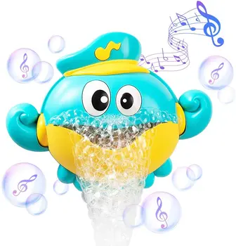 Baby Bath Toys Bubble Machine Crabs Frog Music Kids Bath Toy Bathtub Soap Automatic Bubble Maker Baby Bathroom Toy for Children 1