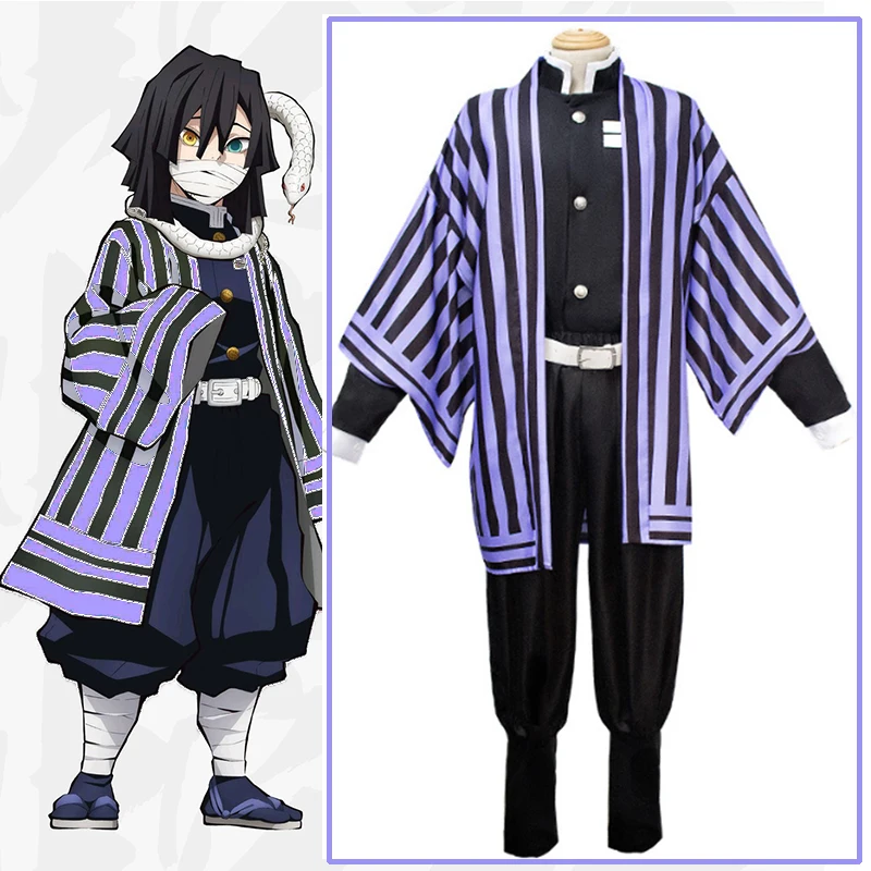 Аниме Demon Slayer Kimetsu No Yaiba костюмы для косплея Obanai Iguro карнавальный костюм вечерние
