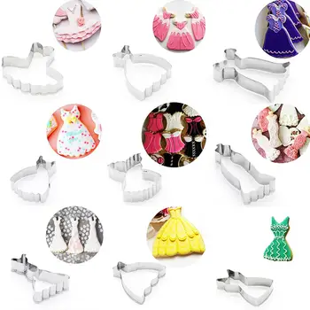 

9Pcs Fashion Dress Mold DIY Party Cake Biscuit Cookie Cutter Baking Tool