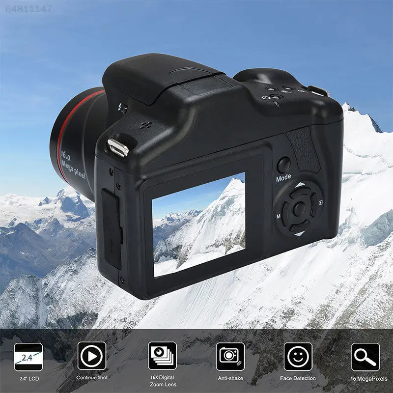 small digital camera SLR 2.4 Inch TFT LCD Screen Home Small SLR Digital Camera Webcam 16X Zoom USB 2.0 Telephoto AV Interface Digital Camera + Tripod small digital camera