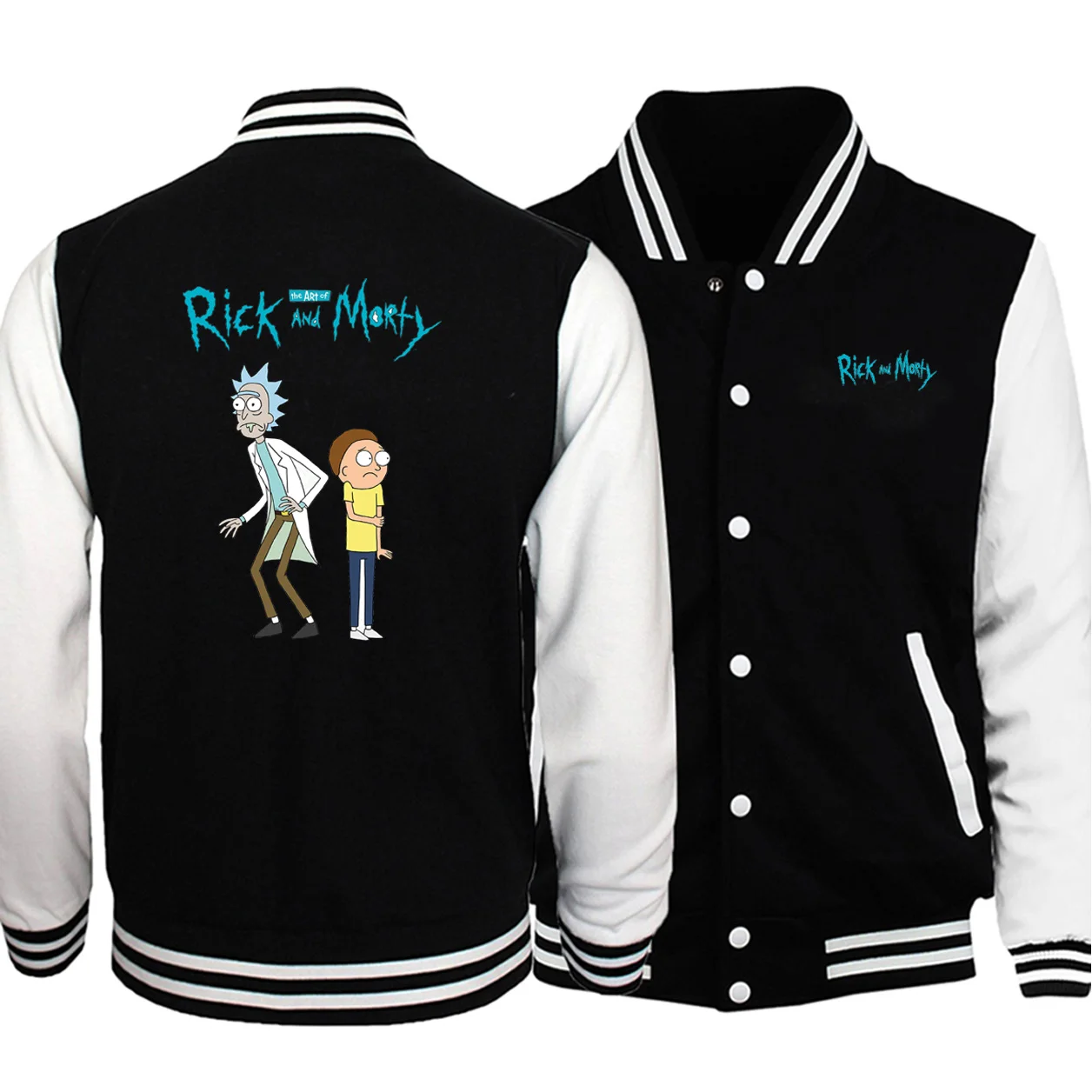 

Rick And Morty Anime Funny Print Fitness Jacket Hip Hop Plus Size Baseball Jackets For Male 2020 Autumn Fashion Men Sprotswear