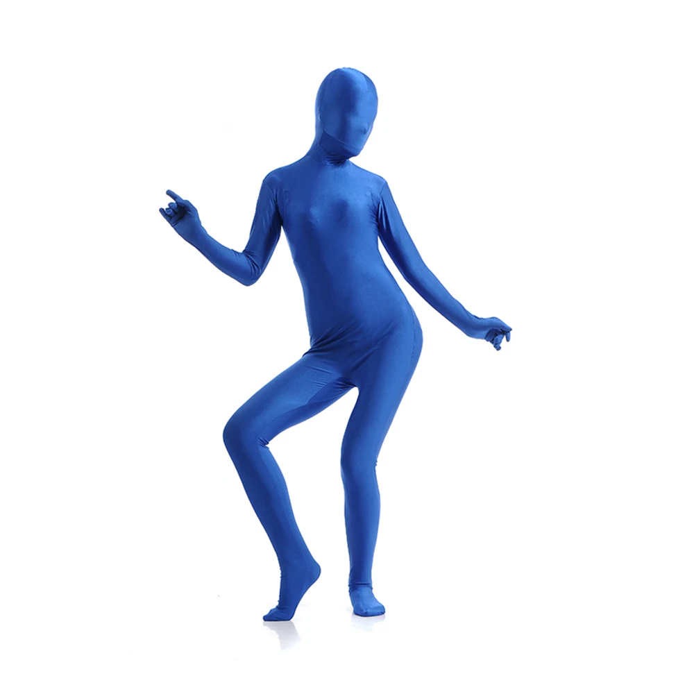 Cosplay costume adult unitard Zentai Costumes Full Body Skin Suit Catsuit Halloween Costumes Adult Bodysuit add crotch zipper open eyes open mouth