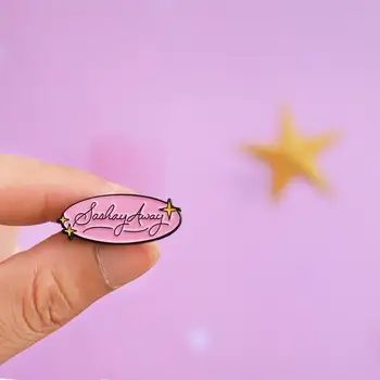 

1.2'' Cute Pink Star Oval Soft Enamel lapel Pin