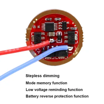 

20mm 17mm Stepless Dimming dimmer AMC7135 x 6 AMC 7135*6 LED Driver Circuit Board for T6 L2 U2 XPL SST40 Flashlight mode memory