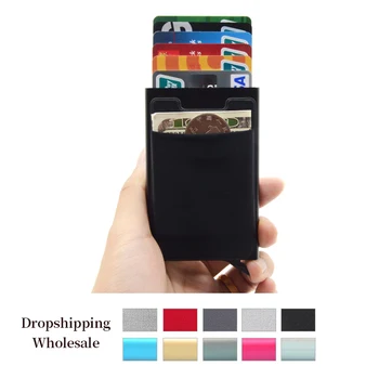 

Rfid Smart Wallet Credit Card Holder Metal Thin Slim Men Wallets Pass secret pop up minimalist wallet small purse