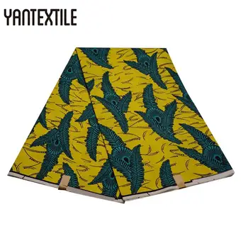 

YANTEXTILE New Fashion Ankara Wax Prints Fabric Tissu Africain Veritable Wax African Printed Fabric Batik Wax 6 Yards For Party