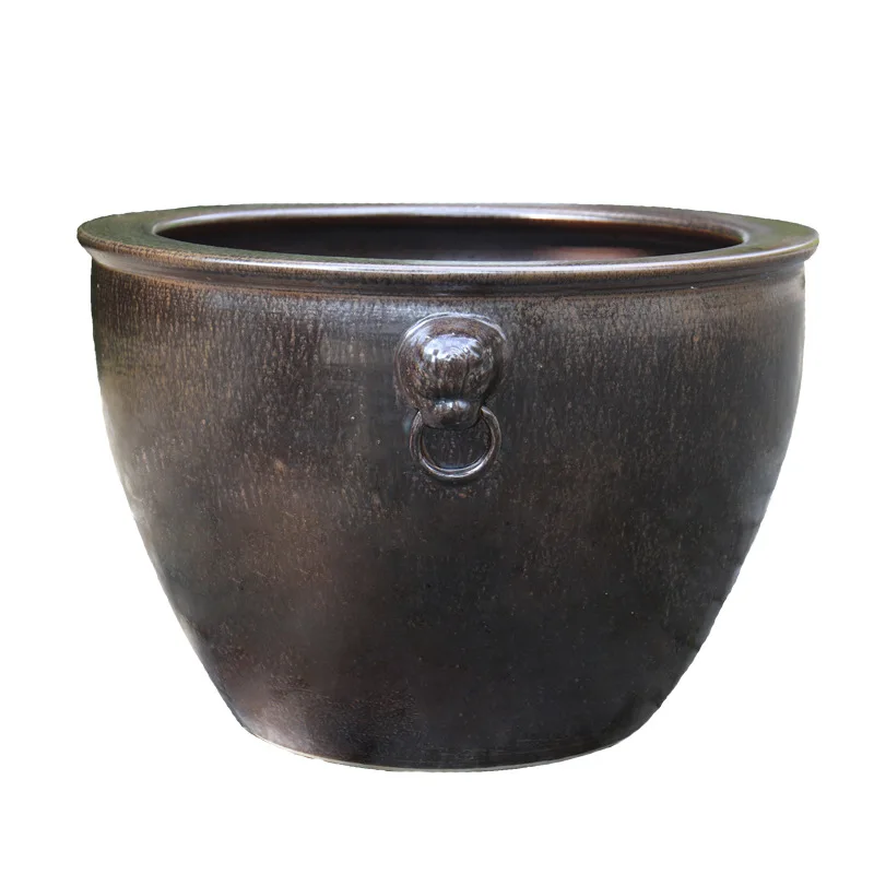 

Water Lily Lotus Flowerpot Extra Large Grow in Water Flowerpot Northern European-Style Courtyard Water VAT Ceramic Basin Simple