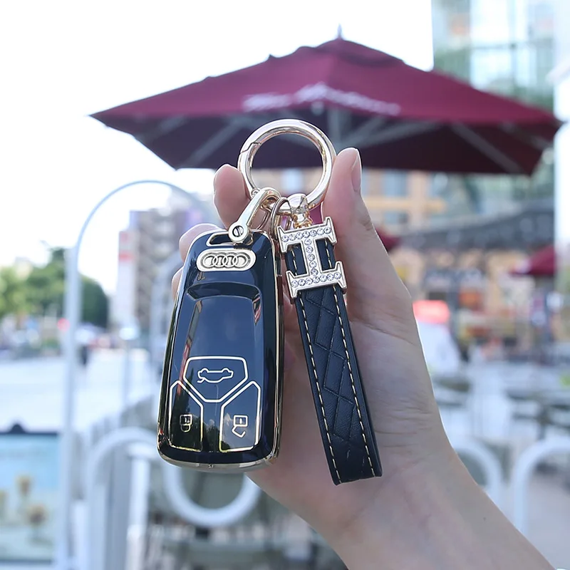 Cover chiate/telecomando per Audi TT A3 A4L Q5L Q7 A5 A6L portachiavi Shell Bags Protector portachiavi accessori Auto -