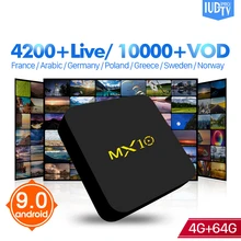 MX10 IPTV Sweden France Arabic IPTV Subscription Portugal Spain Android 9.0 Smart Box IUDTV Pro French IPTV Sweden Greek German