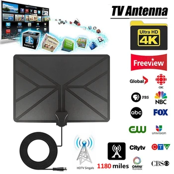 

1180 Miles Digital HDTV Indoor TV Antenna 25DB High Gain HD 4K 1080P Signal Amplifier Digital TV Signal Receiver Amplifier