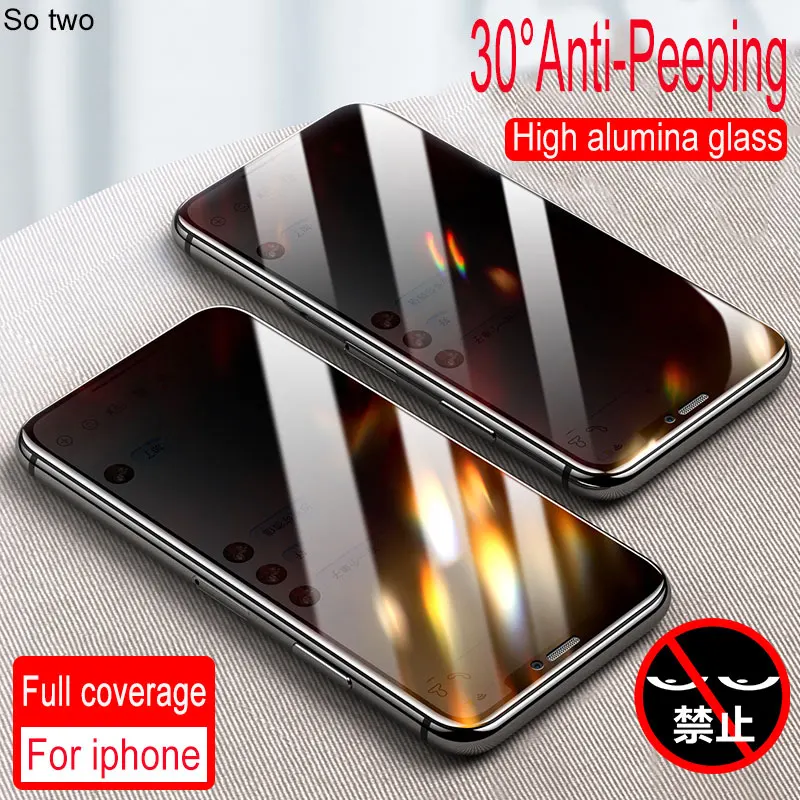 

9H Full Privacy Tempered Glass For iPhone X XS MAX XR 11 Pro Max Anti Spy Screen Protector For 6 6S 7 8 Plus High Definition