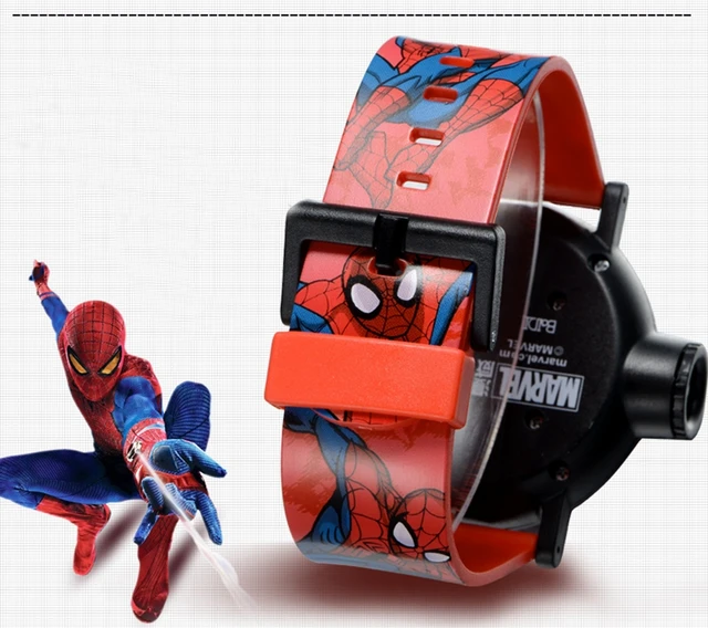 Marvel-Montre Spider Man Cartoon pour enfants, montre-bracelet à quartz,  The Avengers, rotation à 360 degrés, garçon, fille, étudiant, cadeau pour  enfant, horloge - AliExpress