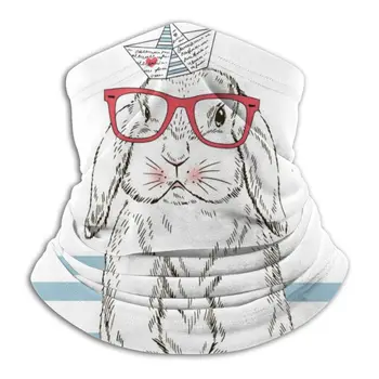 

NOISYDESIGNS Bunny Glasses Blue Stripe Print Face Mask Sport Bicycle Ski Half Face Mask Scarf Multi Neck Warmer Half Scarf