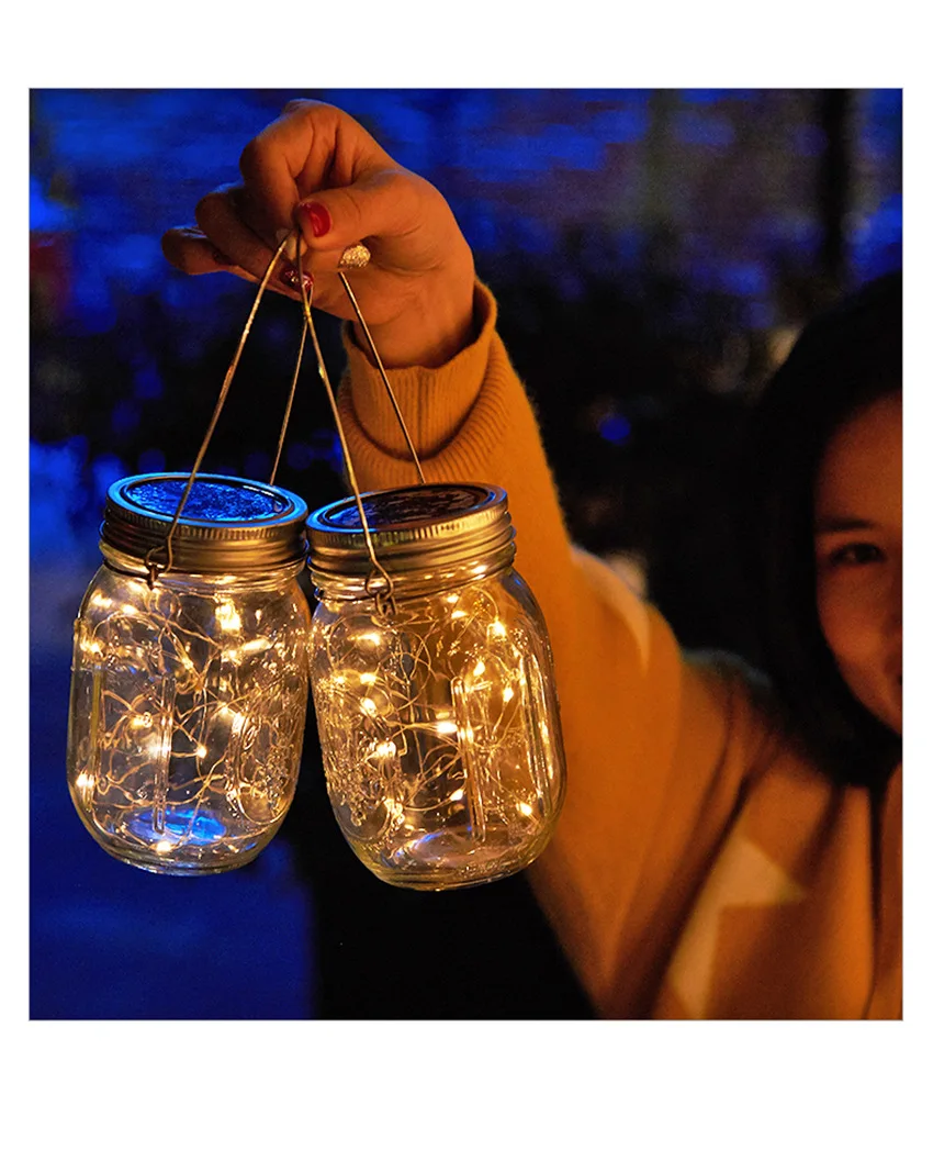 

Manufacturers Hot Sales Solar Mason Cans And Bottles Lamp LED Solar Mason Jar Bottle Lighting Chain Sun Jar Cap Light