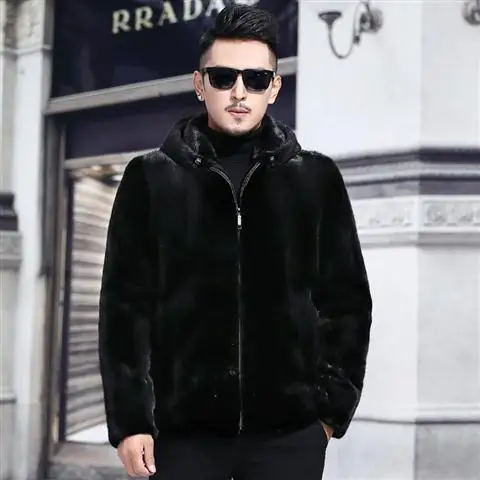 

Mink coat winter fur coat imitation mink Hooded Jacket oversized top