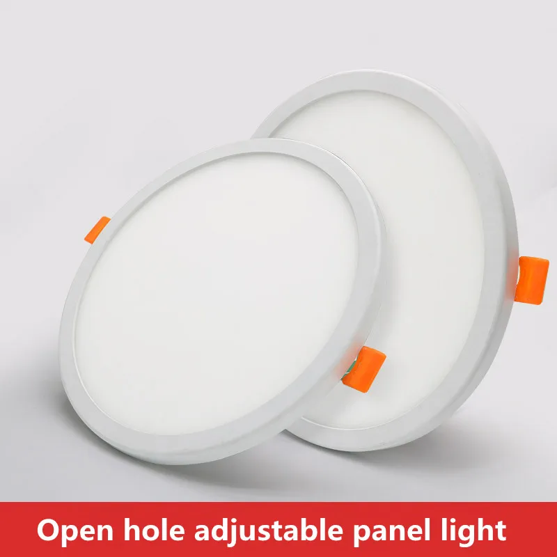 Ultra Thin LED Panel Light 6W 8W 15W 20W Aluminum Round Ceiling Recessed Downlight Open Hole Adjustable 85-265V  3000/4000/6000K white downlights