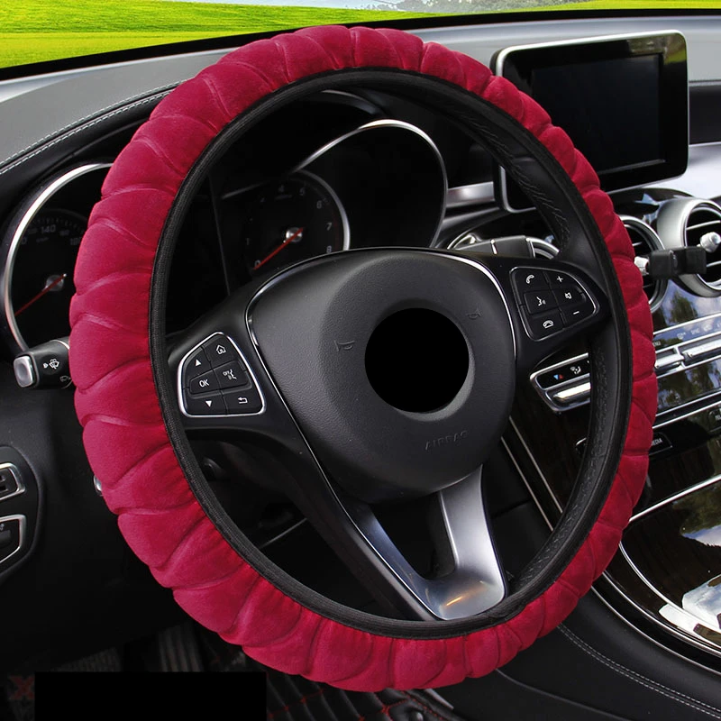 Sada elf Koor Universele 37-39Cm Roze Stuurhoes Zachte Warme Pluche Stuurhoes Voor Winter  Auto Stuurwiel interieur Onderdelen - AliExpress Auto´s & Motoren