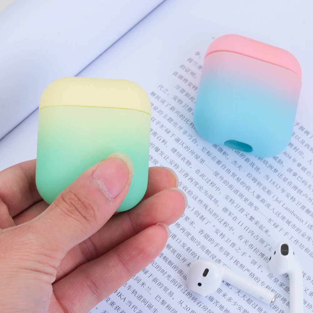 Чехол для AirPods, градиентный Радужный цвет, защитный жесткий чехол, Bluetooth, беспроводной чехол для наушников, для Air pods 2, чехол, аксессуары
