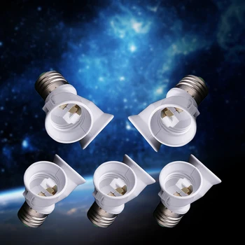 

E27 To Double E27 Base Socket Extender Adapter Converter LED Light Lamp Bulb 28TC