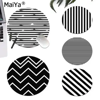 

MaiYa Your Own Mats Black and White Striped Tile round Mouse pad PC Computer mat gaming Mousepad Rug For PC Laptop Notebook