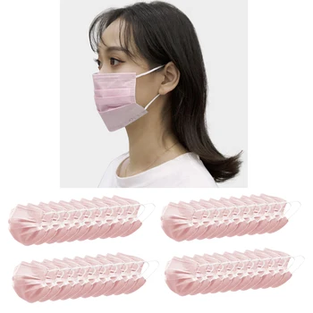 

40 Pcs 3 Ply Disposable Face Mask Anti Dust Haze Fog Smog Protection