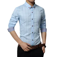 CYSINCOS Осенняя Модная брендовая мужская одежда, приталенная Мужская рубашка с длинными рукавами, клетчатая хлопчатобумажная повседневная мужская рубашка, большие размеры 5XL