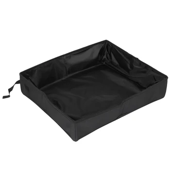 

49*39*11cm Portable Waterproof polyester cloth Pet Cat Litter Box Mini Carrier Folding Travel Puppy Box Black Large Size