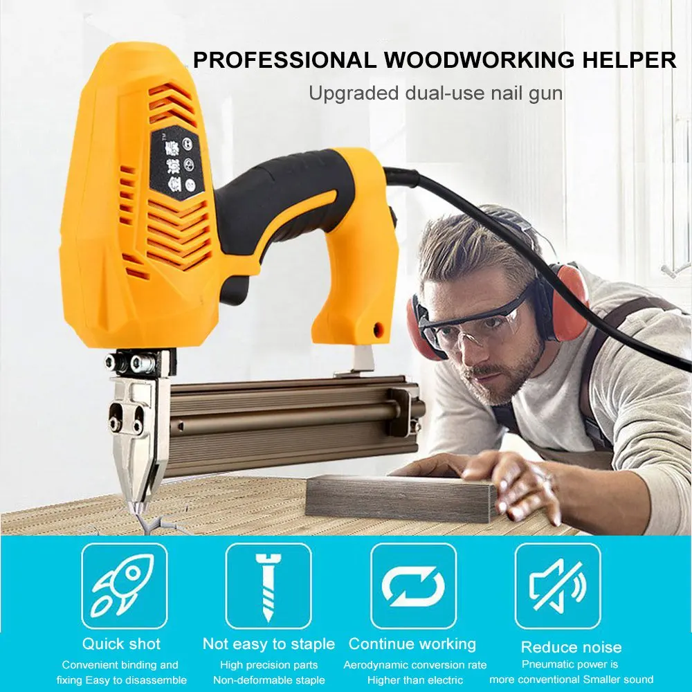 

1022 Code Nail Dedicated Nailer 230W 220-240V 45pcs/min Electric Nailer Gun Electric Stapler Straight Nail Gun Tool for Wood