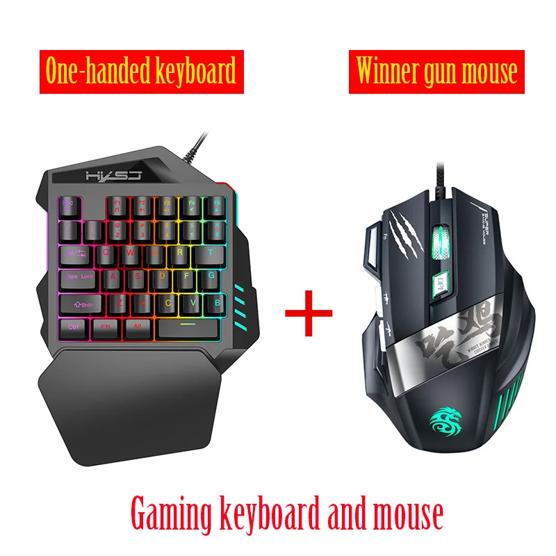 

Gaming Wireless Keyboard Mouse Mini Keyboard Keypad with LED Backlight 35 Keys One-handed Keyboard for LOL/PUBG/CF