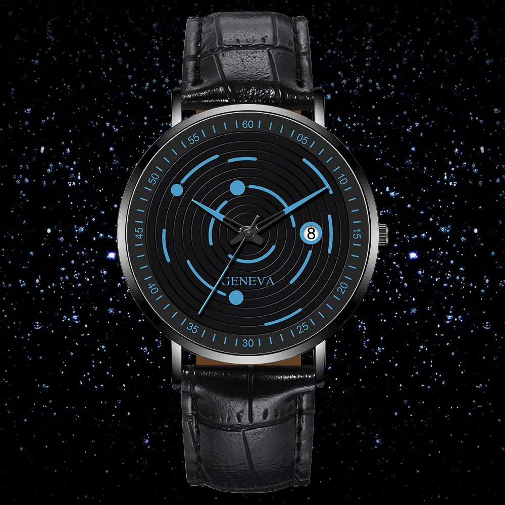 

Men Watches Luxury Famous Brand Men Solar System Calendar Leather Strap Watch Men Military Sport Quartz Watch relogio masculino