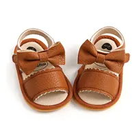 Fashion Summer Baby Girls Sandals Shoes Toddlers Simple Style Solid Color Bow Soft Sole Shoes Outdoor Indoor Prewalker 2