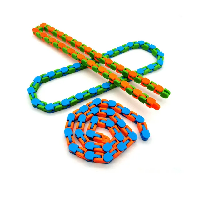 Bike Chain Bracelet Snake Toy Plastic Kids Adult Funny Decompression Toy Puzzle Game Countless Shapes Bracelet Snake Bending Toy 2
