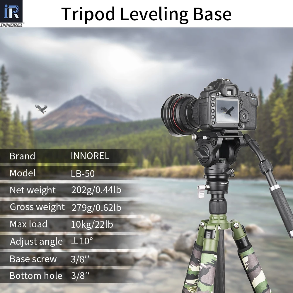Leveling Base Mount Tripod Head LB-50 for Canon Nikon Sony DSLR Camera Video Recorder