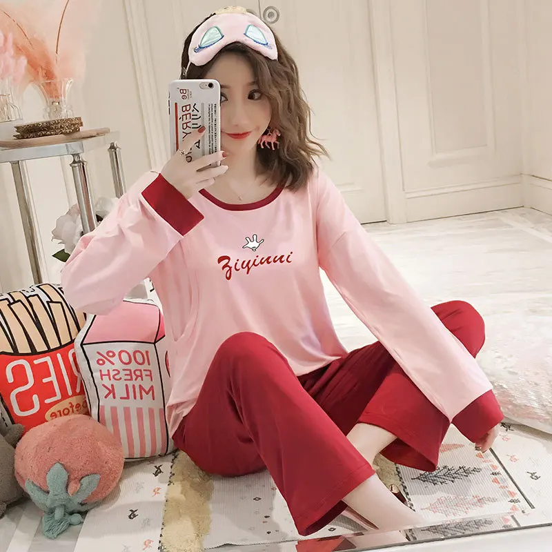 

Pregnant Women Confinement Clothing Double Long Japanese Korean Hoodie WOMEN'S Dress Maternal Pajamas Maternal Lactation Garment