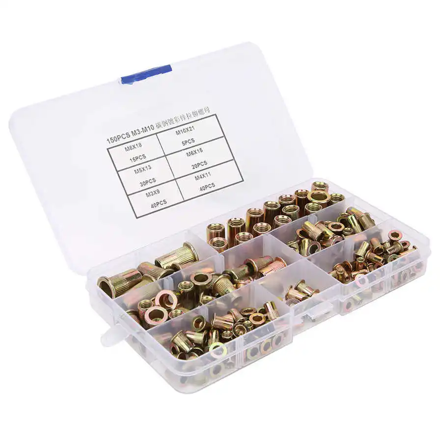 150 шт. набор инструментов с заклепками оцинкованная Rivnut вставка резьбой Nutsert M3