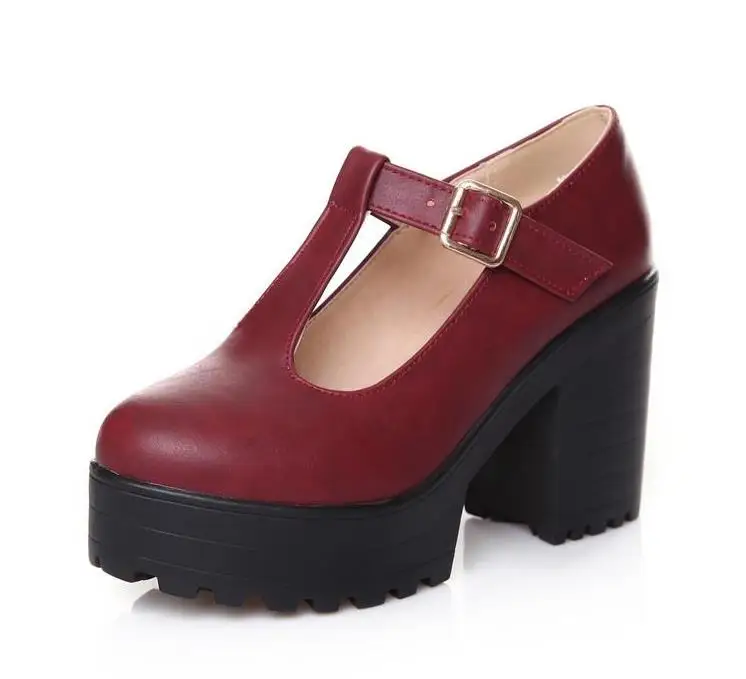 

2018 Spring and Autumn New Korean Thick crust Waterproof platform Muffin With single shoes Oversized shoes High-heeled shoes