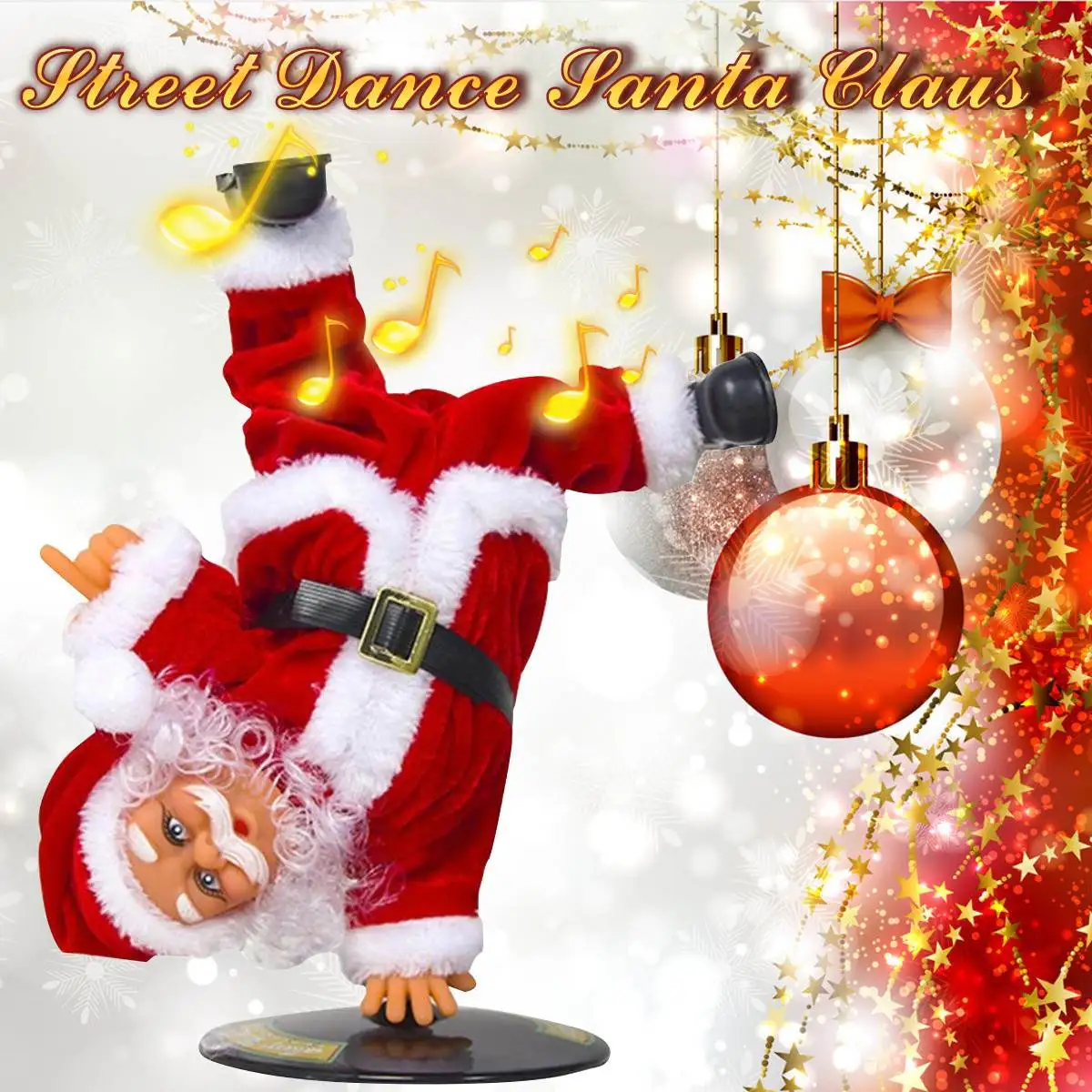 

2020 New Christmas Decorations Electric Inverted Street Dance Santa Claus Music Christmas Children's Toys Ornaments Kids Toys