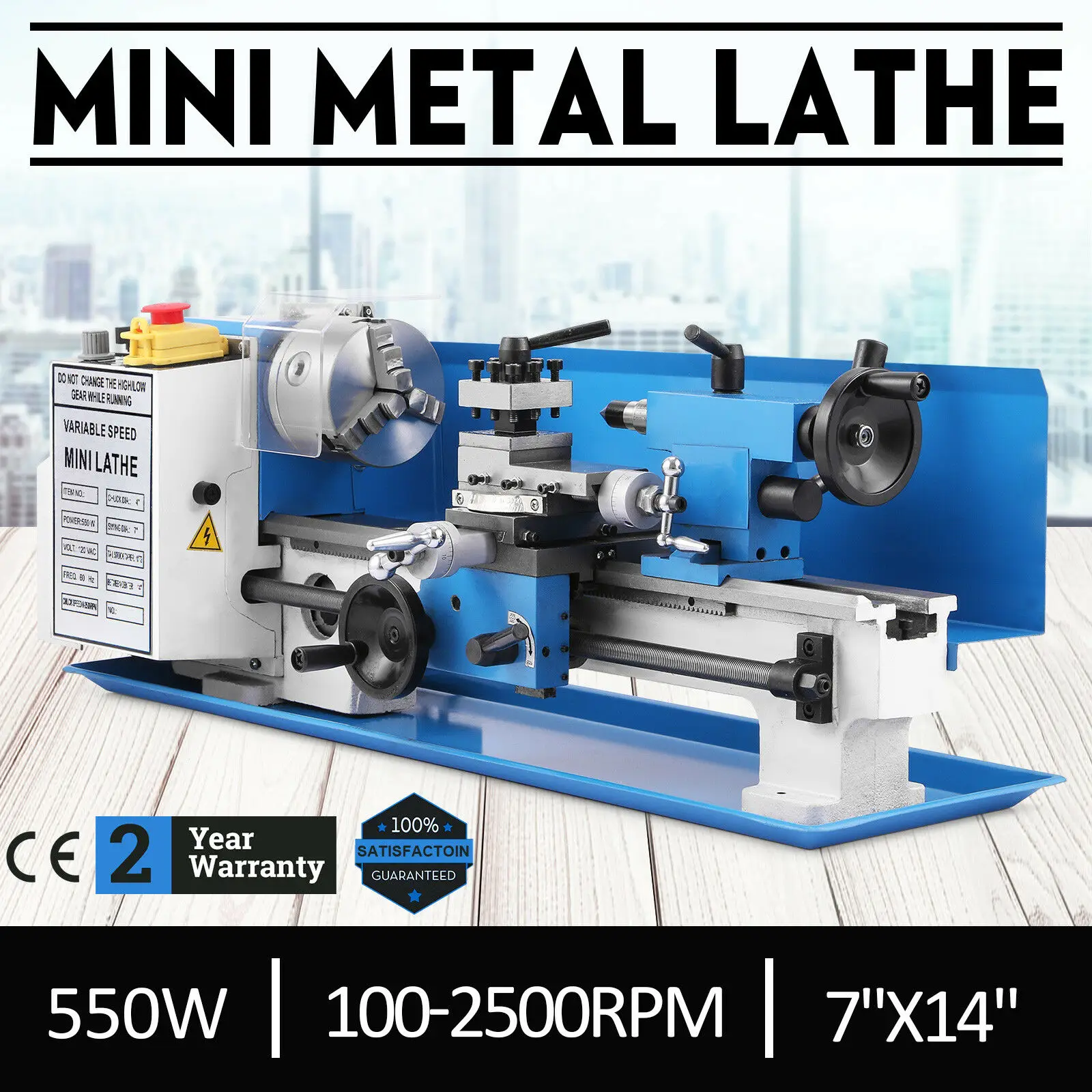 Mini Lathe Machine Metalworking Digital Control Variable Speed