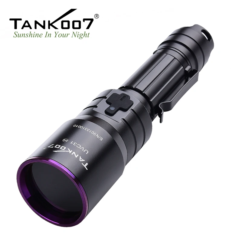 

TANK007 UV-C31 UV Flashlight Nichia 365nm 5W USB Rechargeable Flashlight Pure Ultraviolet Light by 18650 Battery for Research
