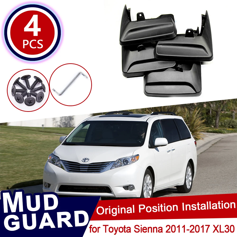 

for Toyota Sienna 2011~2017 XL30 30 Mudflaps Mud Flaps Flap Splash Guards Mudguards Car Auto Sedan Wheel Fender Front Rear 2016