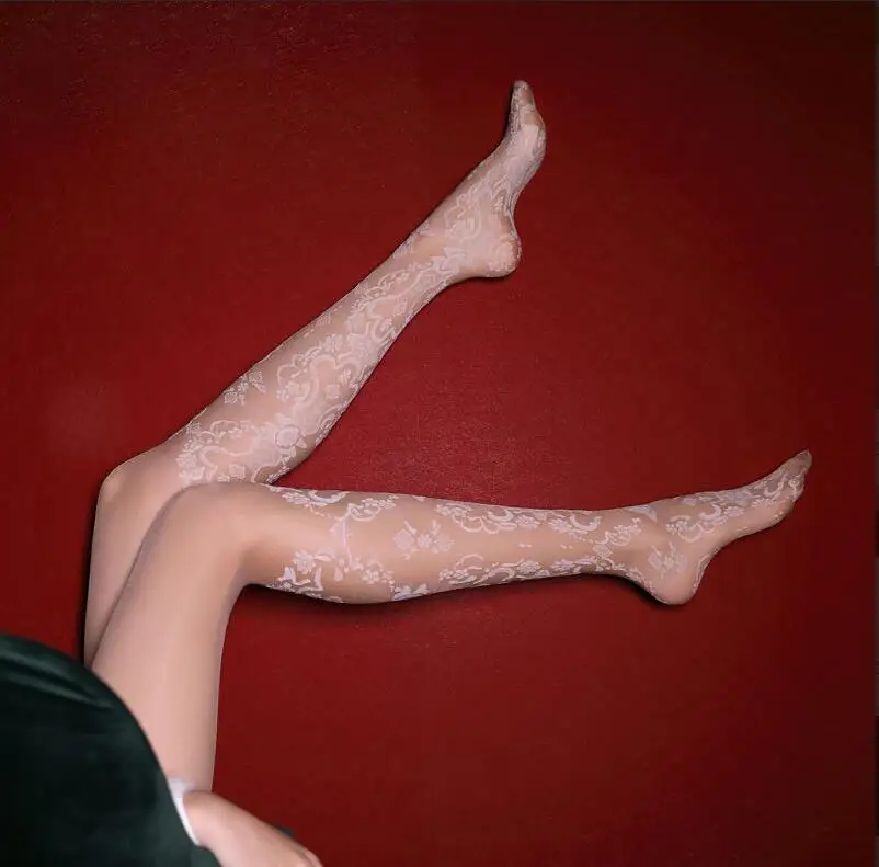 Bride Lace Stockings Lolita Hollowed Out Bottomed Thin Pantyhose Retro Floral Rattan White Stocking Hot Classic Tights
