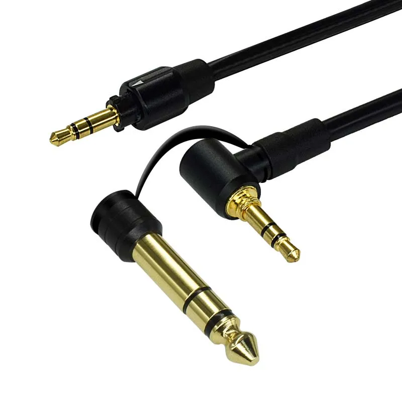 High-Quality Spring Extension Headphone Cable with 6.5mm Adapter, 3.5mm Interface