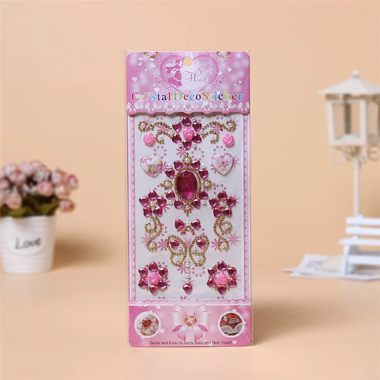 5  Acrylic Diamond 3d Stickers Diy Handmade Mobile Phone Shell Crafts Stickers Children's Sticker Shape Hand-Paste Rhinestone Sticker Jewelry Accessories