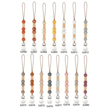 

Silicone Beads Infant Toddler Pacifier Clip Chain Feeding Binky Clip Dummy Teether Clip Soother Clip