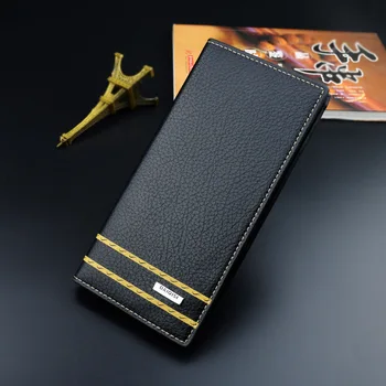 

Business Long Wallet Bag men PU Leather Cards Holders Wallets men Retro Bifold male Wallets
