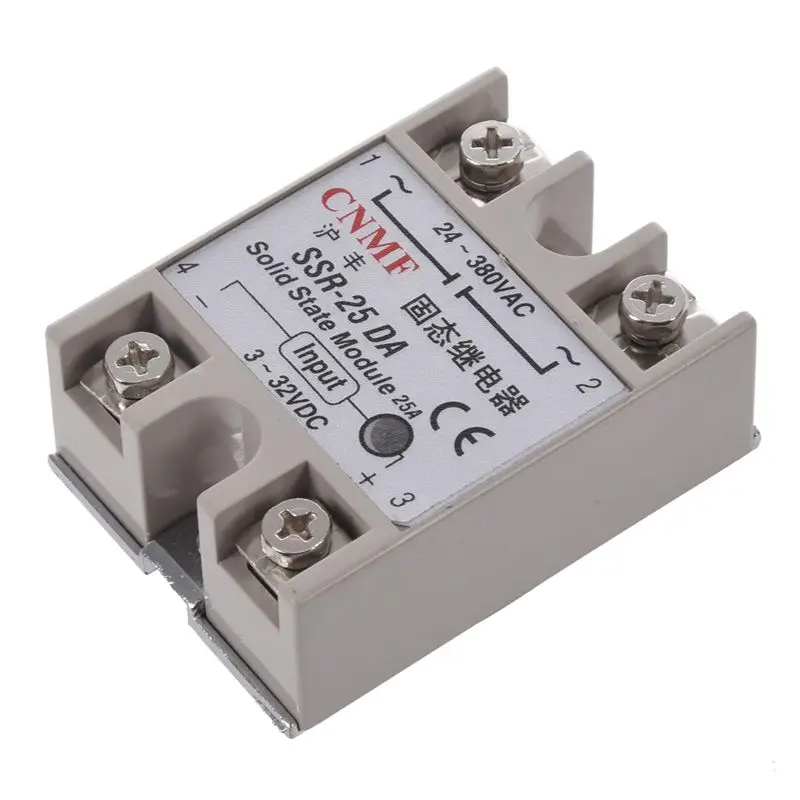 2 шт твердотельные реле SSR-25DA 25A/250 V 3-32V DC вход 24-380VAC выход